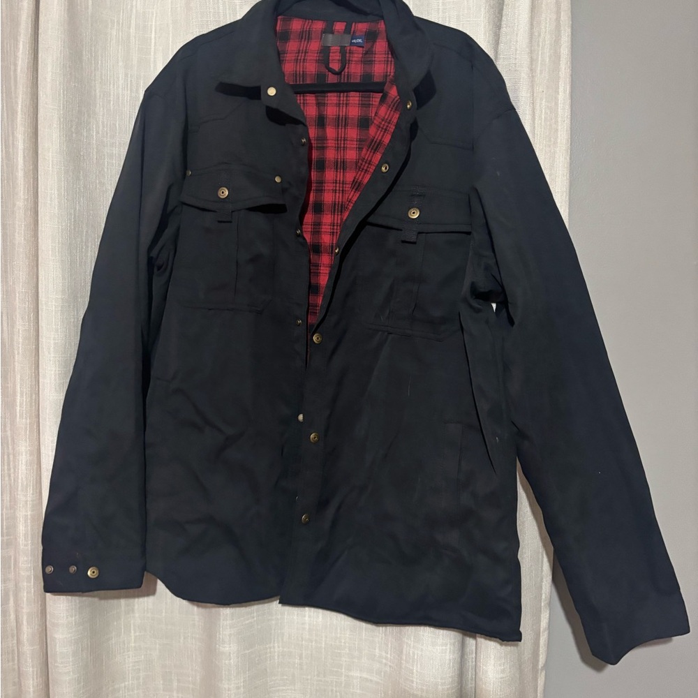 Men's Black Jacket with Red Lining
